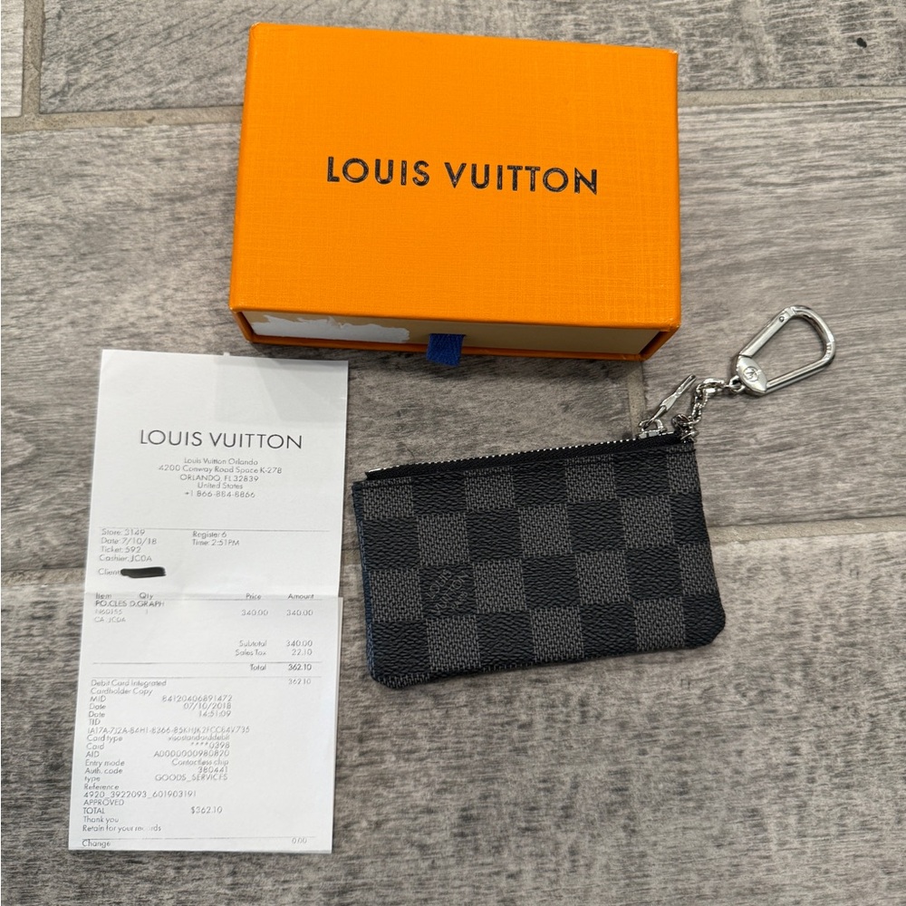 Louis Vuitton Black and Gray Zippered Pouch